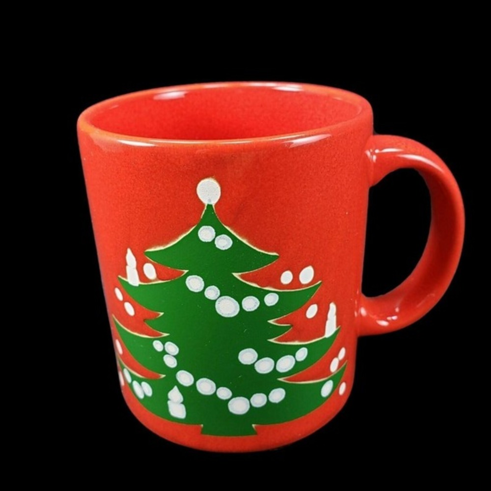 Waechtersbach Red Christmas Tree Cup Mug Coffee Tea 12‎ oz Germany Discontinued
